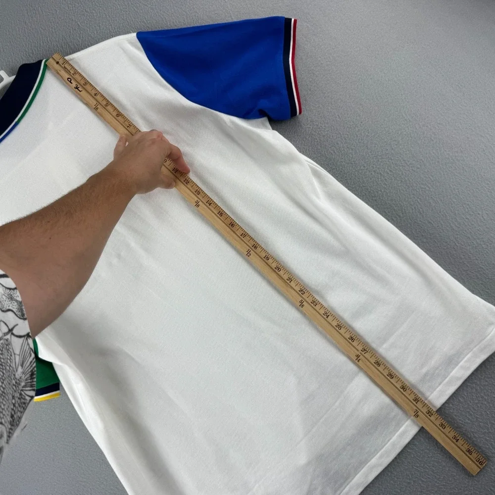Polo Ralph Lauren Shirt Mens XL White Cotton Short Sleeve Polo Collared Retro